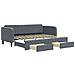 Divano Letto Estraibile Cassetti Grigio Scuro 90x200cm Velluto - Foto miniatura 2