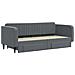 Divano Letto Estraibile Cassetti Grigio Scuro 90x200cm Velluto - Foto miniatura 3