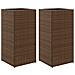 Fioriere Da Giardino 2 Pz Marrone 40x40x80 Cm In Polyrattan - Foto miniatura 2