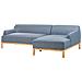 Divano Angolare 3 Posti Sosjo Tessuto Blu Lato Sinistro - Foto miniatura 3