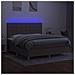 Letto a Molle con Materasso e LED Tortora 180x200 cm in Tessuto - Foto miniatura 6