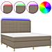 Letto a Molle con Materasso e LED Tortora 180x200 cm in Tessuto - Foto miniatura 1