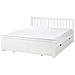 Letto Con Cassetti Contenitori Legno Di Pino Olendon 160 X 200 Cm Bianco - Foto miniatura 3