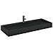 Lavandino 120x46x11 Cm Blocco In Marmo/minerale Nero Opaco - Foto miniatura 3
