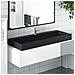 Lavandino 120x46x11 Cm Blocco In Marmo/minerale Nero Opaco - Foto miniatura 1