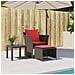 Sedia Da Giardino Con Poggiapiedi In Polyrattan Marrone - Foto miniatura 3