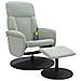 Lusso Casadino -  Poltrona Massaggio Reclinante Poggiapiedi Grigio Chiaro Velluto - Foto miniatura 2