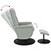 Lusso Casadino -  Poltrona Massaggio Reclinante Poggiapiedi Grigio Chiaro Velluto - Foto miniatura 6