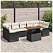 Set Divano da Giardino 8 Pezzi con Cuscini Nero Rattan PE Acacia - Foto miniatura 2