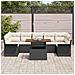 Set Divano da Giardino 8 Pezzi con Cuscini Nero Rattan PE Acacia - Foto miniatura 3