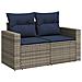Set Divani da Giardino 11 pz con Cuscini in Polyrattan Grigio - Foto miniatura 5