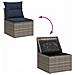 Set Divani da Giardino 11 pz con Cuscini in Polyrattan Grigio - Foto miniatura 7