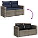 Set Divani da Giardino 11 pz con Cuscini in Polyrattan Grigio - Foto miniatura 9
