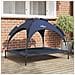 Letto per cani rialzato con tetto removibile blu navy XL acciaio - Foto miniatura 2