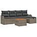 Set Divano da Giardino con cuscino 6 pcs Grigio Poly Rattan - Foto miniatura 1