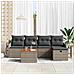 Set Divano da Giardino con cuscino 6 pcs Grigio Poly Rattan - Foto miniatura 3