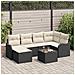 Set Divano da Giardino 7 pcs Nero e bianco Poly Rattan - Foto miniatura 2