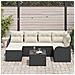 Set Divano da Giardino 7 pcs Nero e bianco Poly Rattan - Foto miniatura 3