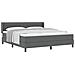 Letto a molle con testiera Grigio scuro 200 x 180 cm Poliestere - Foto miniatura 1