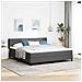 Letto a molle con testiera Grigio scuro 200 x 180 cm Poliestere - Foto miniatura 2