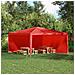 Parete per tenda da festa 2 pcs Rosso 400 x 195 cm PE e Acciaio - Foto miniatura 2