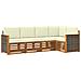 Set divano sezionale con cuscino 4 pcs Naturale e Crema - Foto miniatura 1
