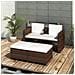 Set Mobili da Giardino 4 pz con Cuscini in Polyrattan Marrone - Foto miniatura 1