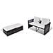 Set Mobili da Giardino 4 pz con Cuscini in Polyrattan Marrone - Foto miniatura 5