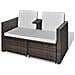 Set Mobili da Giardino 4 pz con Cuscini in Polyrattan Marrone - Foto miniatura 6