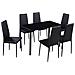 Set Tavolo Da Pranzo 7 Pezzi Nero - Foto miniatura 1