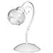 Lampada Da Tavolo In Metallo Bianco Lucido Con Vetro Bianco E Trasparente - Foto miniatura 1