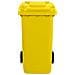Bidone carrellato giallo per la raccolta differenziata rifiuti 240 Lt con ruote E COPERCHIO - Foto miniatura 2