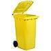 Bidone carrellato giallo per la raccolta differenziata rifiuti 240 Lt con ruote E COPERCHIO - Foto miniatura 1