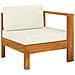 Set Divani Giardino 7 pz Cuscini Bianco Crema in Legno d'Acacia - Foto miniatura 3