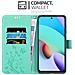 Cadorabo Custodia Compatibile Con Xiaomi Redmi 10 / Redmi Note 11 4g In Turchese Fiore - Coperchio Protettivo In Design Floreale Con Chiusura Magnetica, Funzione Stand E Slot Per Carte - Foto miniatura 3