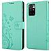 Cadorabo Custodia Compatibile Con Xiaomi Redmi 10 / Redmi Note 11 4g In Turchese Fiore - Coperchio Protettivo In Design Floreale Con Chiusura Magnetica, Funzione Stand E Slot Per Carte - Foto miniatura 8
