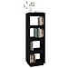 Libreria / divisorio Nero 40x35x135 Cm In Legno Massello Di Pino - Foto miniatura 4