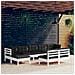 Set Divani Da Giardino 9 Pz Con Cuscini Bianchi Legno Di Pino - Foto miniatura 1