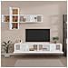 Set Di Mobili Porta Tv 7 Pz Bianco In Legno Multistrato - Foto miniatura 3