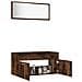 Set Mobili Da Bagno 2 Pz Rovere Fumo In Legno Multistrato - Foto miniatura 4