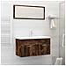 Set Mobili Da Bagno 2 Pz Rovere Fumo In Legno Multistrato - Foto miniatura 9