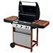 Barbecue a Gas 3 Serie WOODY LX con 3 Bruciatori Carrello per Barbecue in Legno e Tavolini Laterali Potenza 9600 W Colore Nero /Marrone /Acciaio Inossidabile - Foto miniatura 2