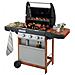 Barbecue a Gas 3 Serie WOODY LX con 3 Bruciatori Carrello per Barbecue in Legno e Tavolini Laterali Potenza 9600 W Colore Nero /Marrone /Acciaio Inossidabile - Foto miniatura 3