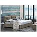 Letto Matrimoniale Fabiana, Letto Contenitore Con Rivestimento In Tessuto, 100% Made In Italy, Apertura Frontale, Adatto Per Materasso Cm 160x200, Tortora - Foto miniatura 1
