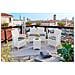 Set Salotto Da Esterno Eustachia, Salottino Outdoor, Set Da Balcone O Giardino, Composizione Soggiorno Per Esterni, Made In Italy, Bianco - Foto miniatura 1