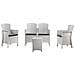Set Salotto Da Esterno Eustachia, Salottino Outdoor, Set Da Balcone O Giardino, Composizione Soggiorno Per Esterni, Made In Italy, Bianco - Foto miniatura 2
