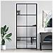 Porta Interni Sottile Nera 93x201,5cm Vetro Temperato Alluminio - Foto miniatura 1