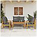 Set Salotto da Giardino 5 pz con Cuscini Legno Massello Acacia - Foto miniatura 4
