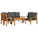 Set Salotto da Giardino 5 pz con Cuscini Legno Massello Acacia - Foto miniatura 1