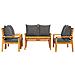 Set Salotto da Giardino 5 pz con Cuscini Legno Massello Acacia - Foto miniatura 10
